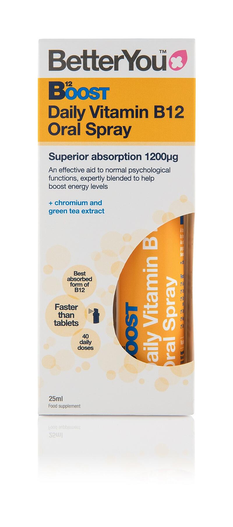 BetterYou Vitamin B12 300µg ve spreji (Methylcobalamin) 25ml 3