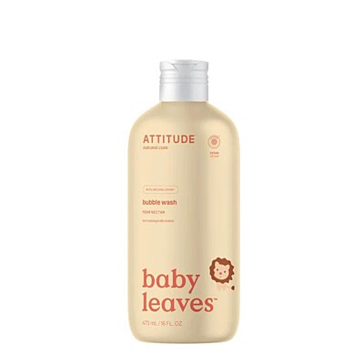 ATTITUDE Baby Leaves – Dětská pěna do koupele (hrušková šťáva), 473 ml