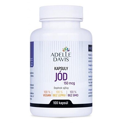 Adelle Davis prírodný jód z riasy Kelp 150 mcg, 100 kapsúl