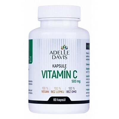 Adelle Davis přírodní vitamín C 500 mg, 60 kapslí