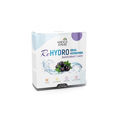Adelle Davis ReHYDRO - Ideální pitný režim, rybíz, (prášek 130 g) 30 sáčků