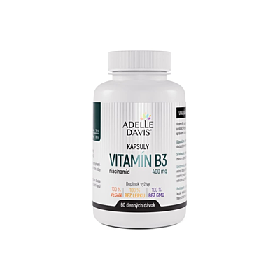 Adelle Davis Vitamin B3 - niacinamid, 400 mg, 60 kapslí