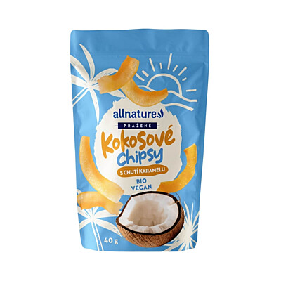 Allnature Kokosové chipsy s karamelem, 40 g