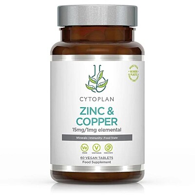 Cytoplan Zinok a meď, 60 vegan tabliet
