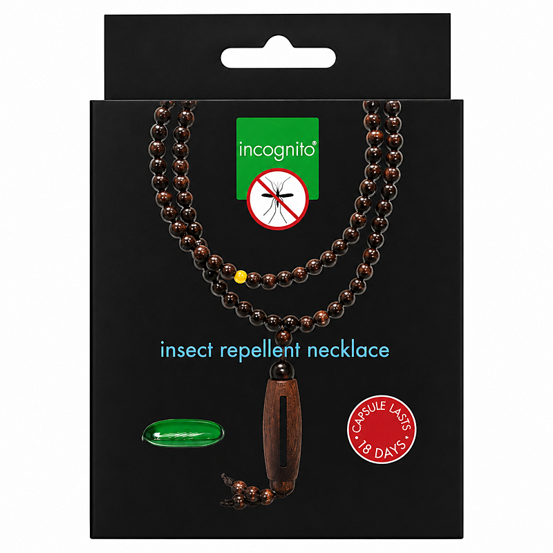 Incognito Drevený náhrdeľník s vymeniteľnými repelentnými kapsulami