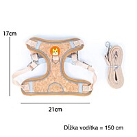 MB Cork Korkový postroj a vodítko pre menšie psy - veľkosť L