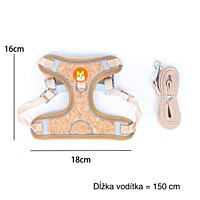 MB Cork Korkový postroj a vodítko pre menšie psy - veľkosť M