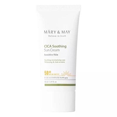 Mary&May Upokojujúci opaľovací krém SPF50+ PA++++  Cica Soothing Sun Cream, 50 ml 