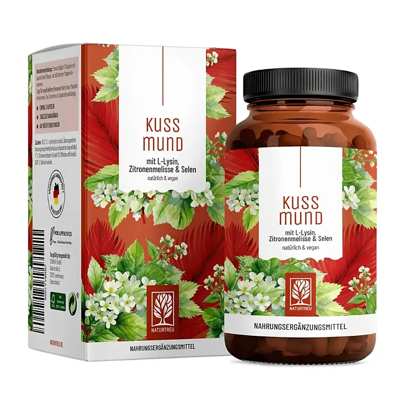 Naturtreu Pekné pery – Komplex L-lyzínu, selénu a medovky, 90 kapsúl