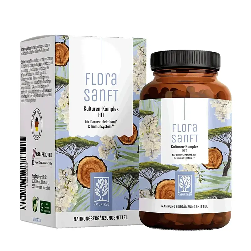 Naturtreu Střevní flóra – Komplex bakteriálních kultur a funkční vlákniny, 60 kapslí