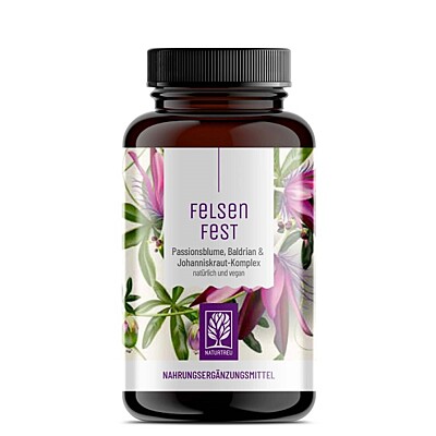 Naturtreu Twardy jak skała – waleriana, passiflora i dziurawiec dla dobrego snu i spokoju, 90 kapsułek