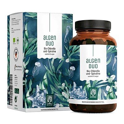 Naturtreu AlgenDuo – kompleks BIO Chlorella i Spirulina, 360 tabletek