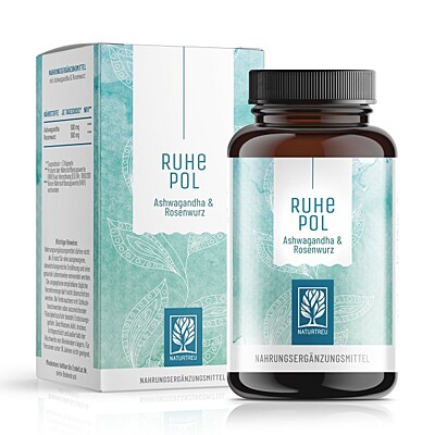 Naturtreu Ashwagandha &amp; Rhodiola rosea dla spokoju ducha, 120 kapsułek wegańskich