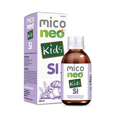 Neovital Health MICONEO SI KIDS – Sirup pre deti s extraktom z reishi, shiitake a šampiónu mandľového + acerola, 200 ml