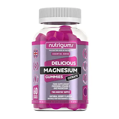 Nutrigums Magnesium Citrate (Citrát hořečnatý – žvýkací magnesium), 60 ks