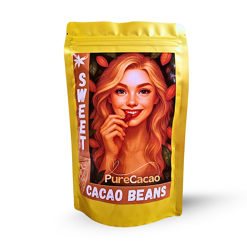 Pure Cacao Sladké kakaové bôby (vanilka-škorica), 100 g