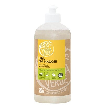 Tierra Verde Gél na ručné umývanie riadu s BIO citrónovou silicou