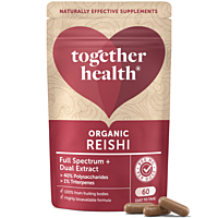 Together Health Reishi 800 mg – organický extrakt z celej plodnice, 60 kapsúl