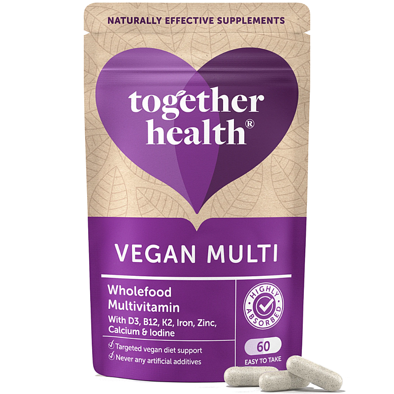 Together Health Vegan Multi – Vysoce vstřebatelné vitamíny a minerály pro vegany, 60 kapslí