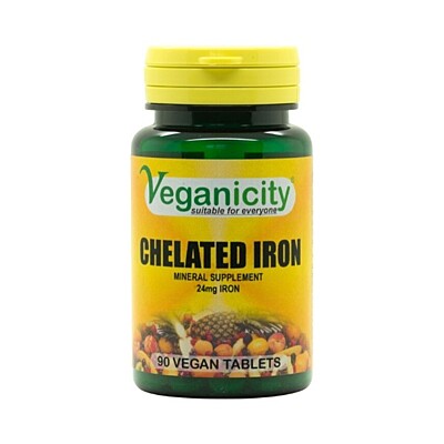 Veganicity Iron - chelát železa 24mg, 90 vegan tablet