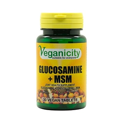 Veganicity Glucosamine HCL + MSM, 30 vegan tabliet