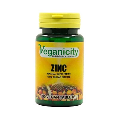 Veganicity Zinok citrát 10mg, 90 vegan tabliet