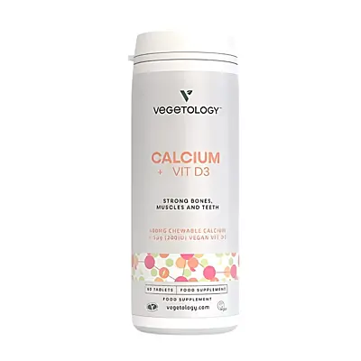 Vegetology Vápnik + Vitamín D3, 60 žuvacích tabliet