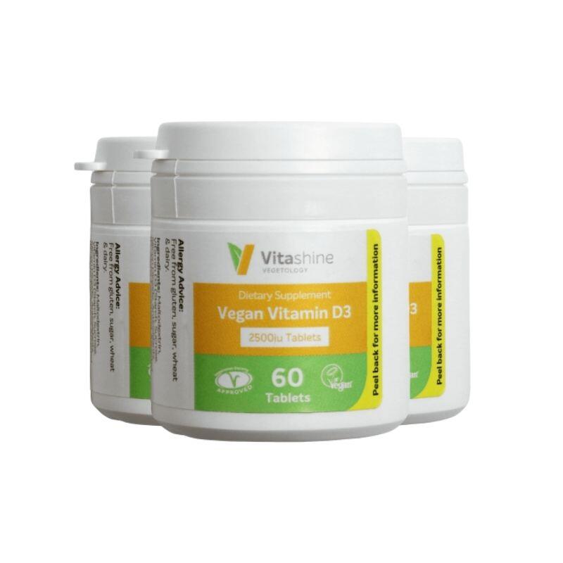 Vitashine vitamín D3 v tabletách (2500 iu) (3-balenie s dopravou zdarma)