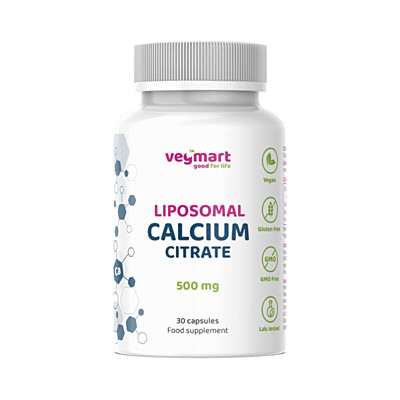 Vegmart Lipozomálny Vápnik (Citrát vápenatý) 500 mg, 30 kapsúl