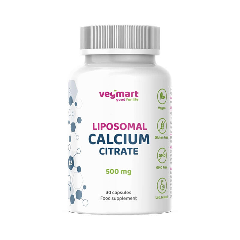 Vegmart Lipozomálny Vápnik (Citrát vápenatý) 500 mg, 30 kapsúl