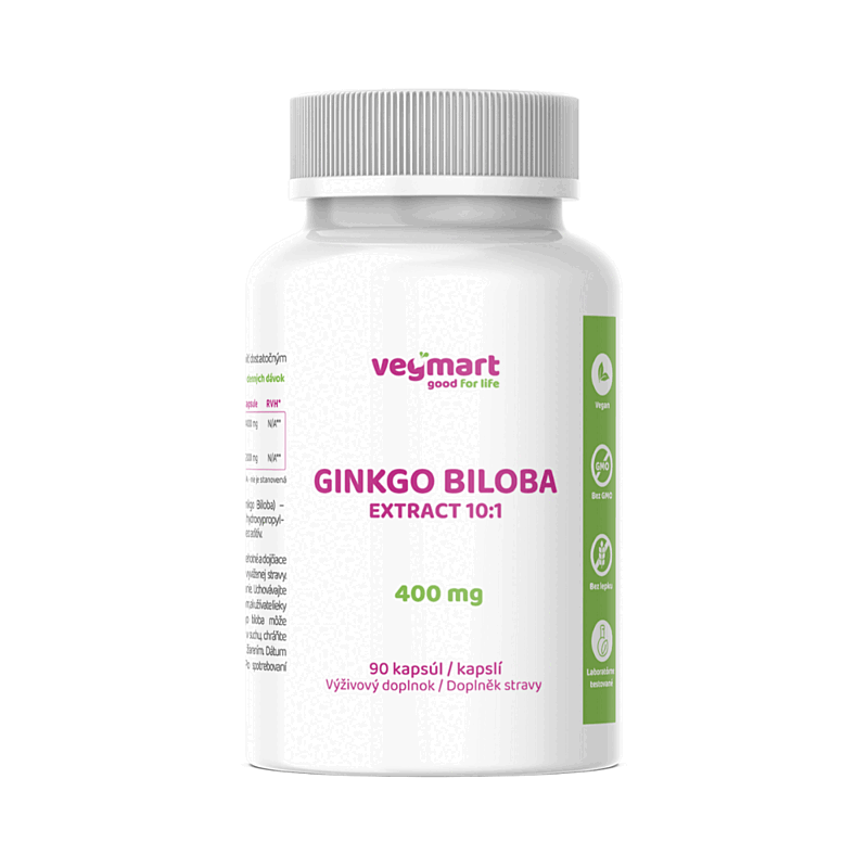 Vegmart Ginkgo Biloba 400 mg, 90 kapsúl