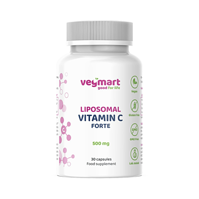 Vegmart Lipozomálny Vitamín C (Kyselina L-askorbová) 500 mg, 30 kapsúl