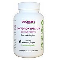 Vegmart L-hydroxyprolín Extra Forte 500 mg, 90 kapsúl