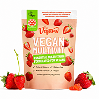 Vegums Žuvací multivitamín pre vegánov (jahoda), 30 gumených bonbónov