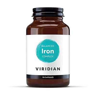 Viridian Železo komplex - železo bisglycinát + vitamín C a B, 90 kapslí